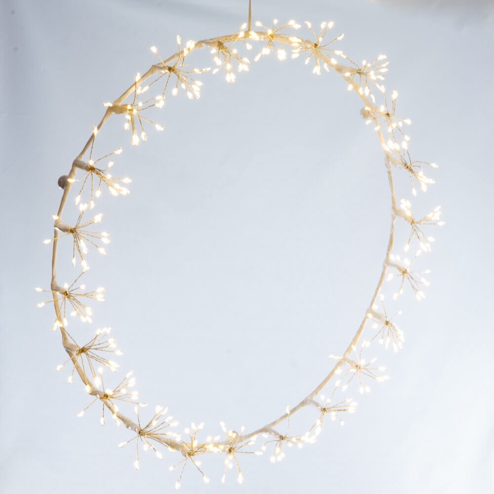 Starburst Wreath White Light Decoration