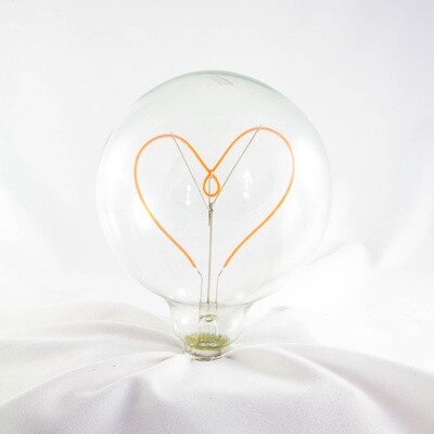 LED Filament Bulb - Heart - Pink - Screw Down