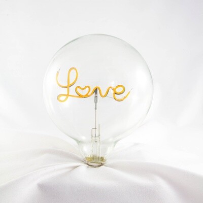 LED Filament Bulb - Love - White - Screw Down
