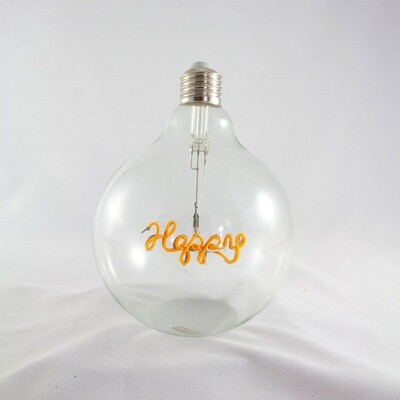 LED Filament Bulb - Happy - White - Screw Up