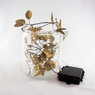 Gold Leaves 20 LED Outdoor Light Chain