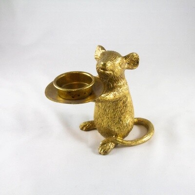 Gold Mouse Candle Holder