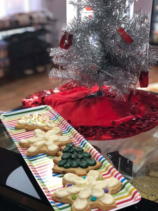 Decorated cream cheese cutouts