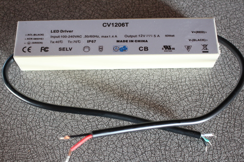 60 Watt 12 Volts L.E.D. driver EXTÉRIEUR (imperméable)