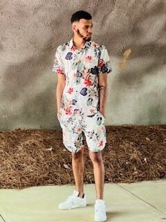 Floral JP 2-piece Linen short set
