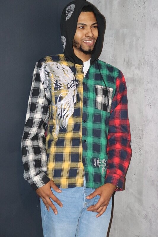 Colorblock Plaid Jesus Piece
