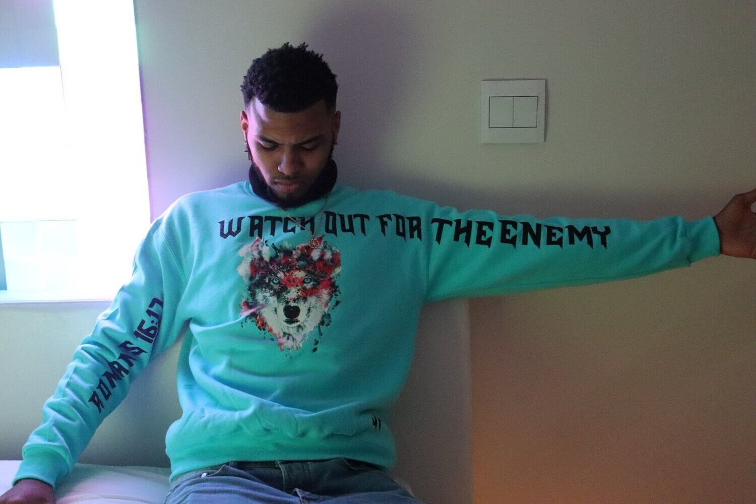 Watch out for the enemy Crew Neck sweatshirt