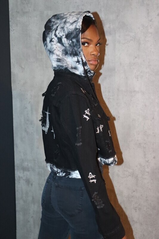 Jesus Piece Black/Combo Crop Jean Hoodie Jacket