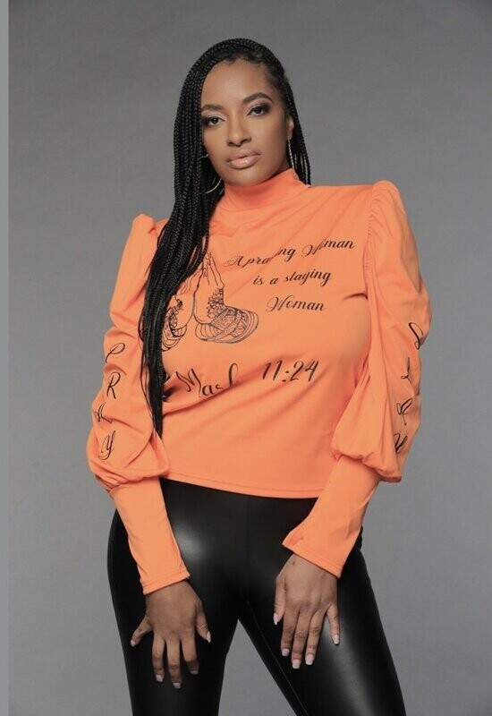 A Woman that Prays Slays Puffed sleeve Blouse