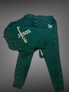 JP Pearls Beaded Knotted Hem shirt & pants