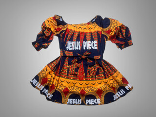 JP African short puff sleeved dress