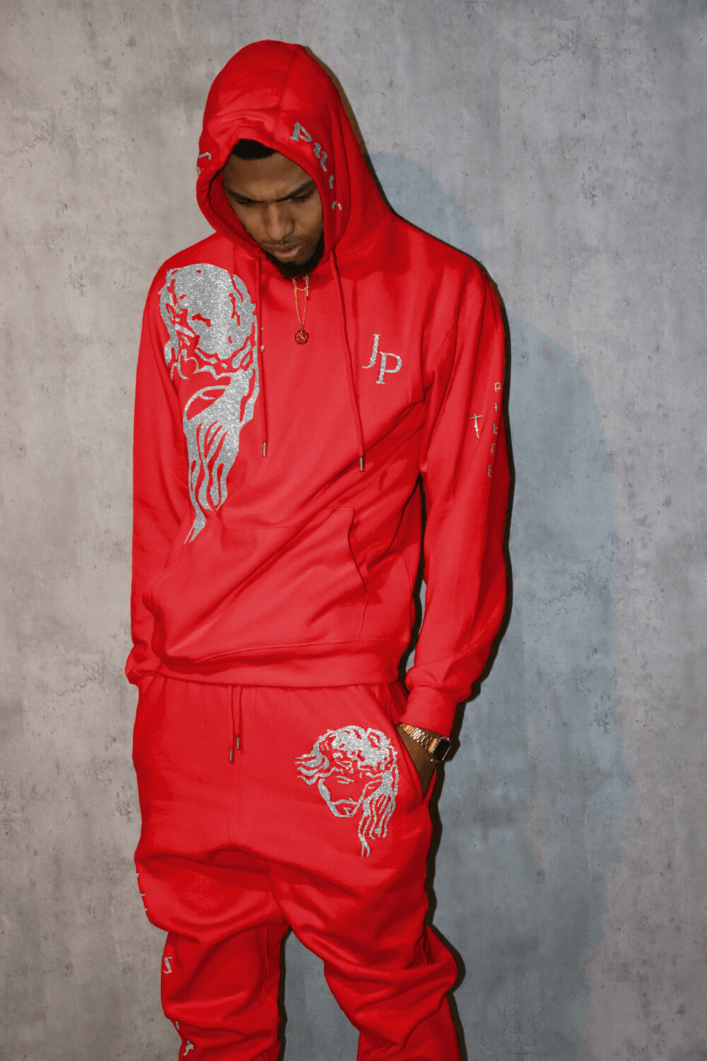 Jesus Piece Yellow Jumpsuit, COLOR: RED