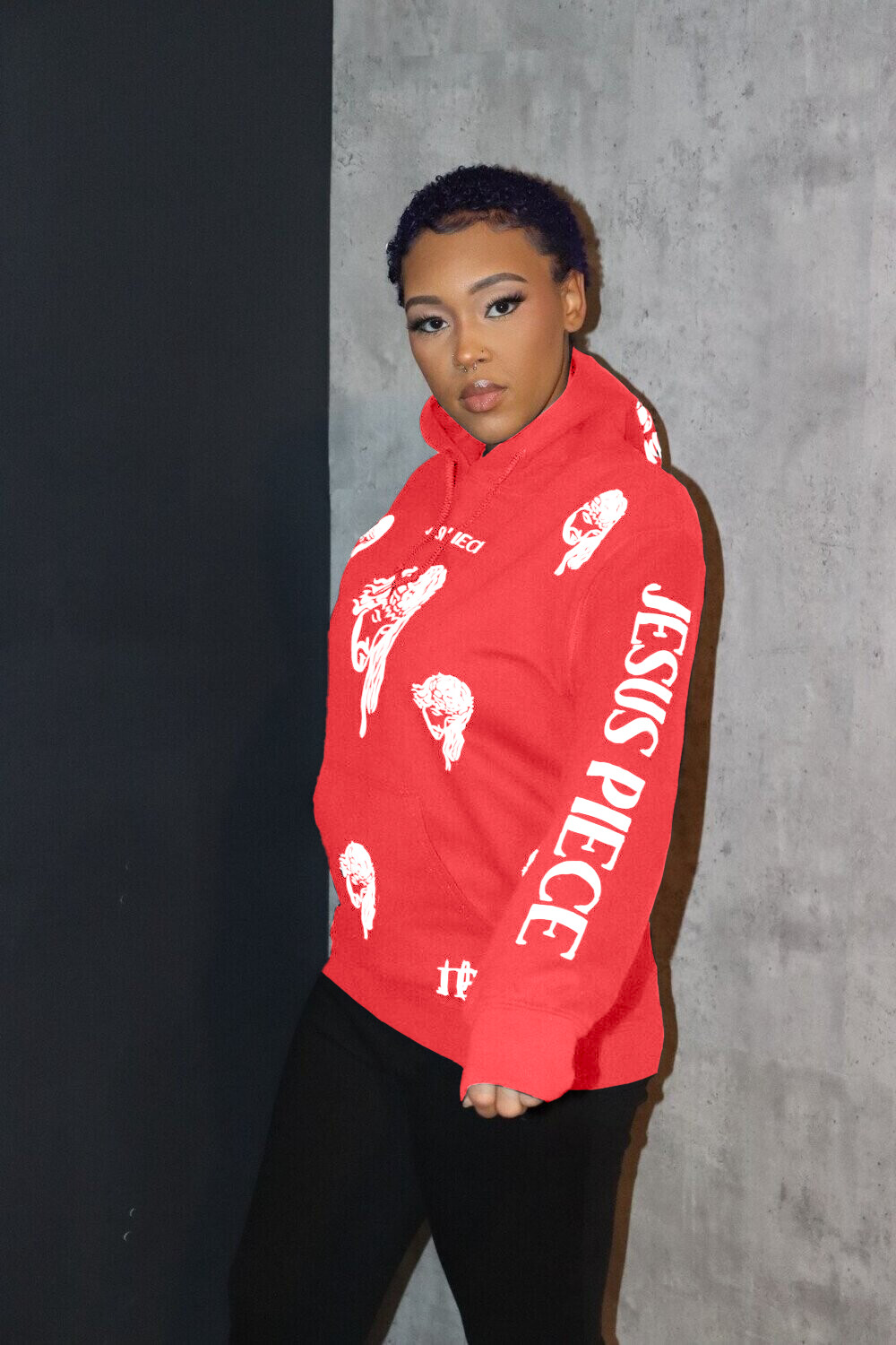 Jesus Piece Hoodie, COLOR: RED