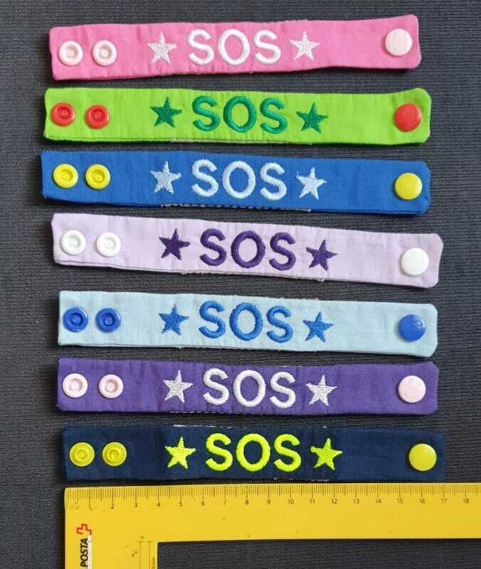 SOS Armband bestickt