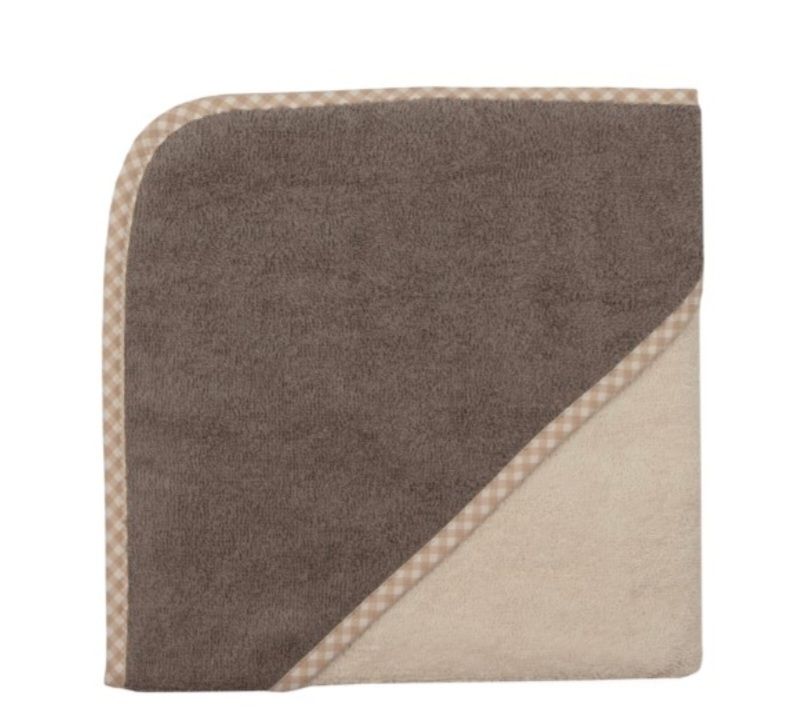 kaputzenbadetuch 80x80 cm braun/beige