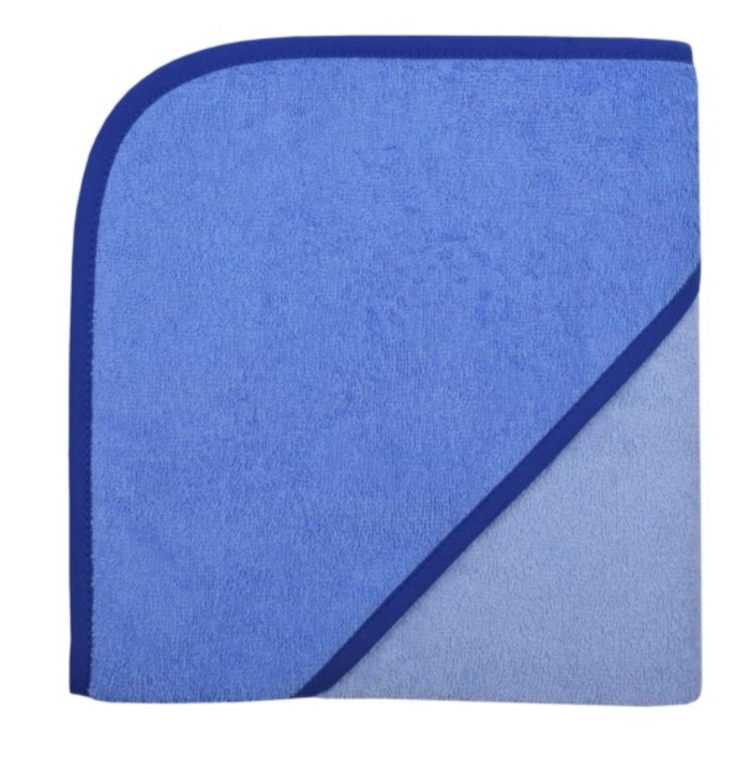 kaputzenbadetuch 80x80 cm blau/hellblau