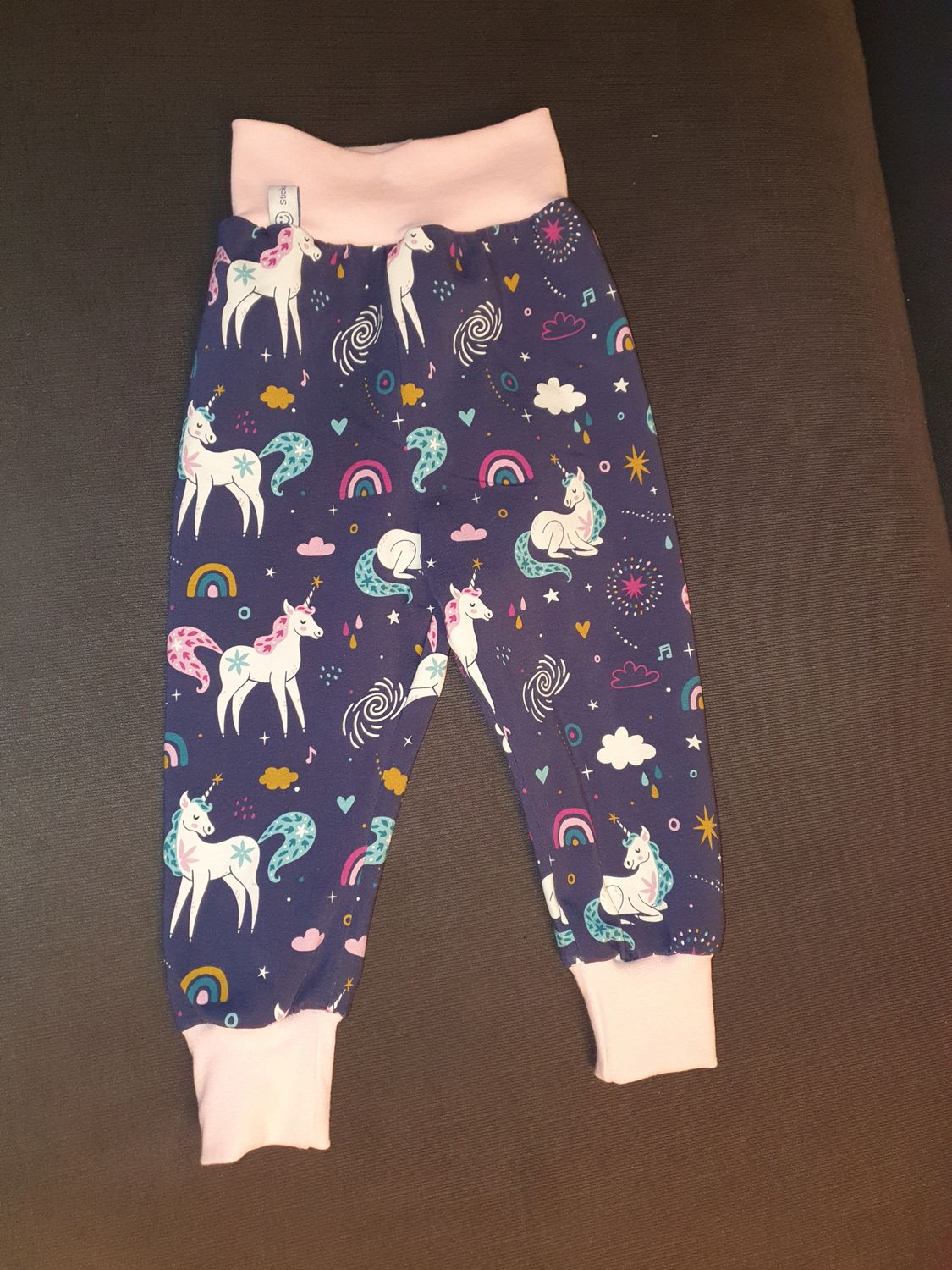 74/80, Hösli Einhorn, dunkelblau / rosa 74/80, Hösli Einhorn, dunkelblau / rosa