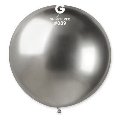 Gemar Latex Balloons Shiny Silver #089 31in - 1 piece