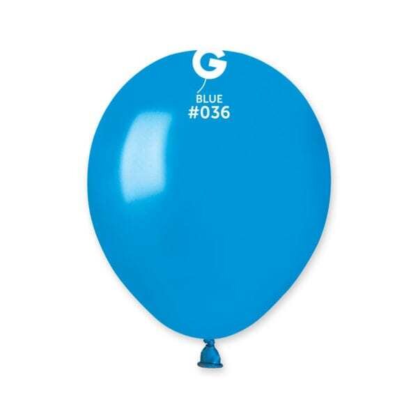 Gemar Latex Balloons Metal Blue #036 5in - 100 pieces