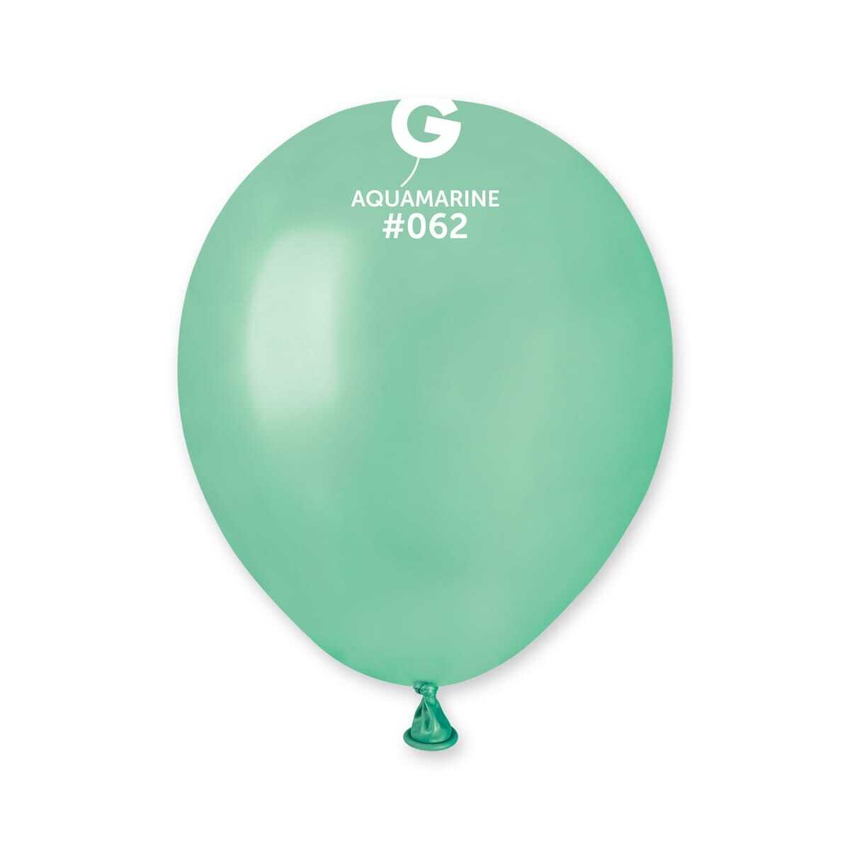 Gemar Latex Balloons Metal Acquamarine #062 5in - 100 pieces
