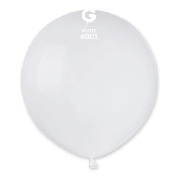 Gemar Latex Balloons Standard White #001 19in - 25 pieces