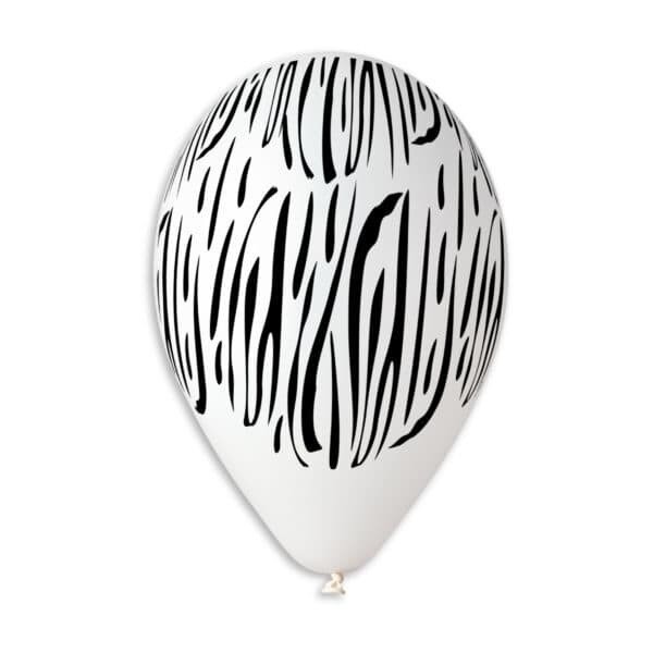 Gemar Latex Balloons Standard Printed Zebra Animal Stripes #418 12in - 50 pieces