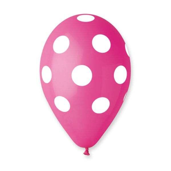 Gemar Latex Balloons Standard Printed Fuchsia/White #007 12in - 50 pieces