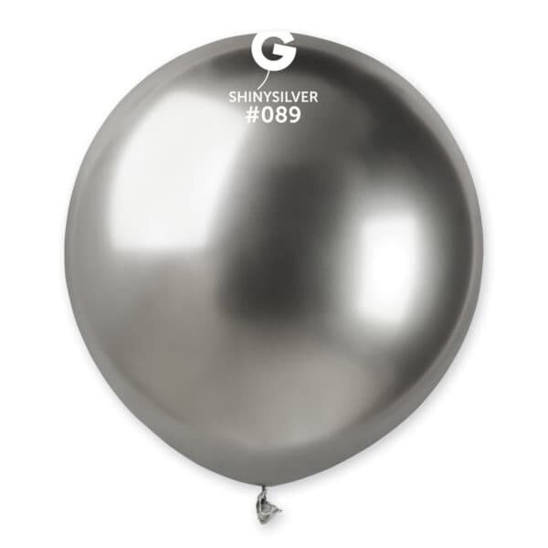 Gemar Latex Balloons Shiny Silver #089 19in - 25 pieces