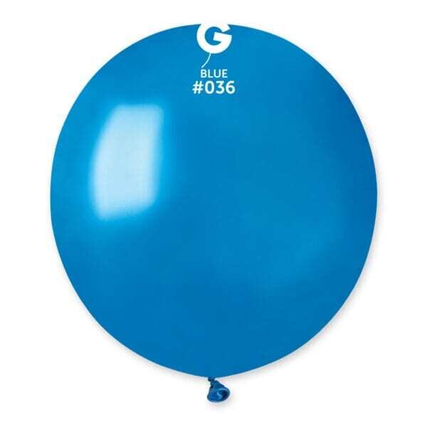 Gemar Latex Balloons Metal Blue #036 19in - 25 pieces