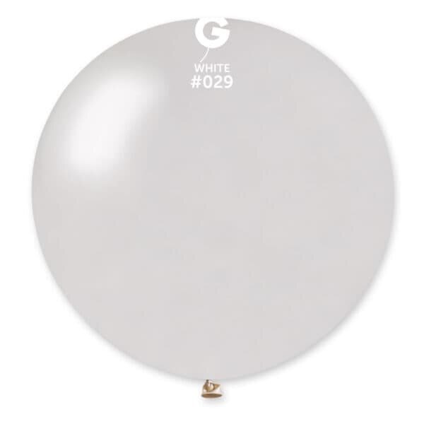 Gemar Latex Balloons Metal White #029 31in - 1 Piece