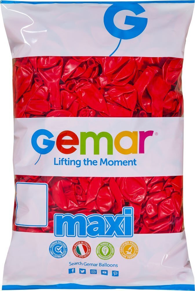 Gemar Latex Balloons Standard Red #045 Maxi Bags 12in - 500 pieces