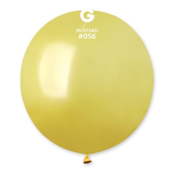 Gemar Latex Balloons Metal Mustard #056 19in - 25 pieces