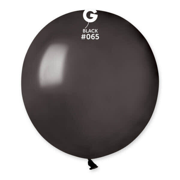 Gemar Latex Balloons Metal Black #065 19in - 25 pieces