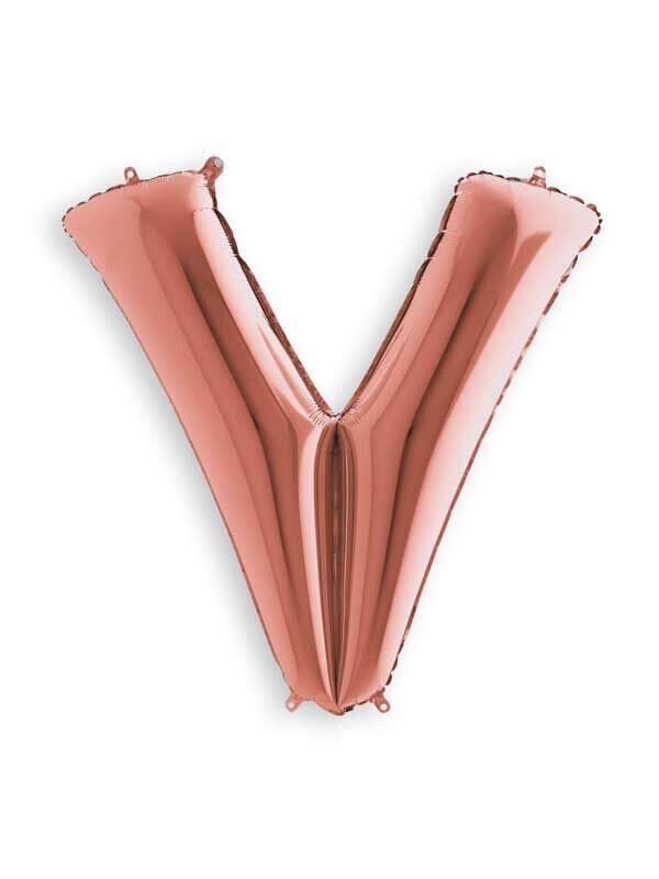 Rose Gold V Giant Letter 3658501 - 34"