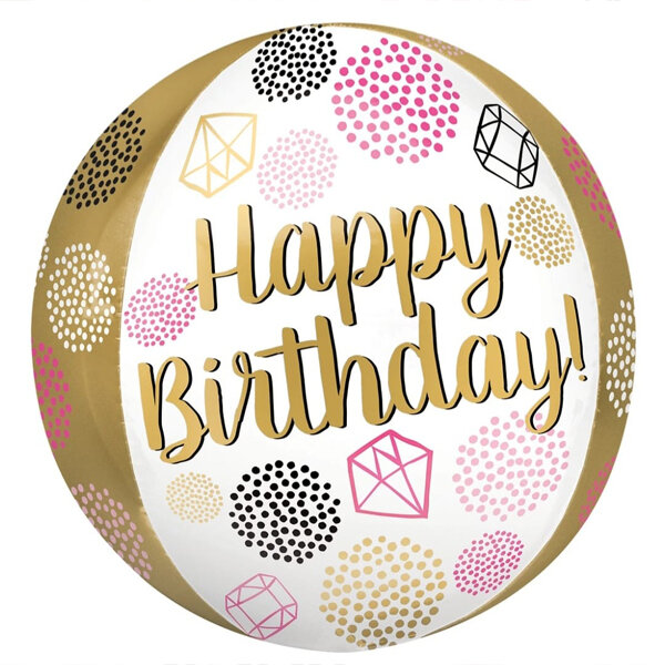Happy Birthday Gems Orbz 15"