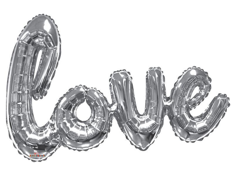 Love Script in Silver 36"