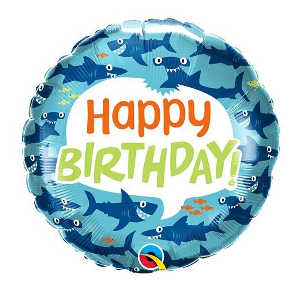 Birthday Sharks Fun 18"