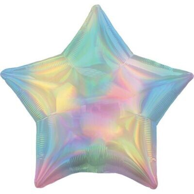 Iridescent Pastel Rainbow Star 18"