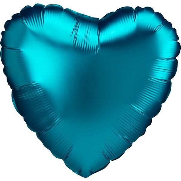 Satin Luxe Aqua Heart 18"