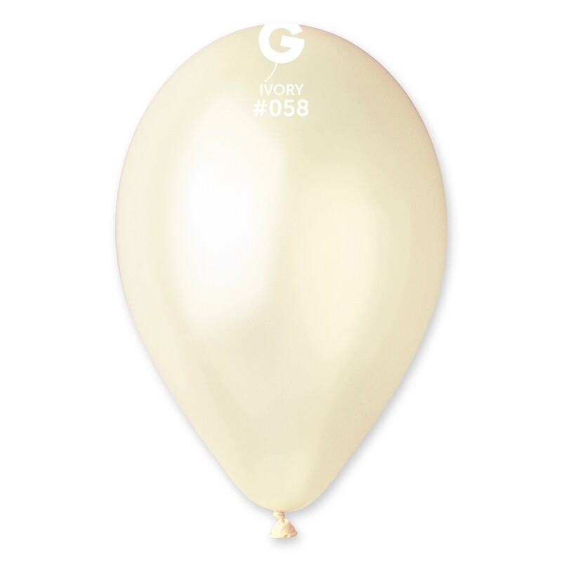 Gemar Latex Balloons Metal Ivory #058 12in - 50 Pieces