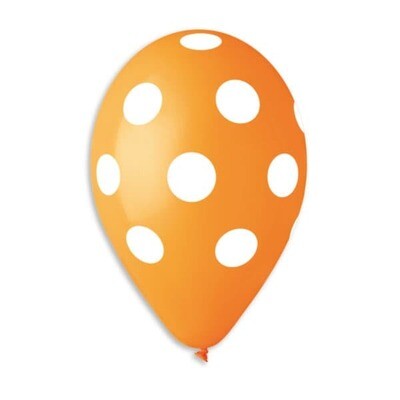Gemar Latex Balloons Standard Printed Orange/White #004 12in 50 - pieces
