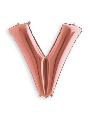 Rose Gold V Giant Letter 3658501 - 34"