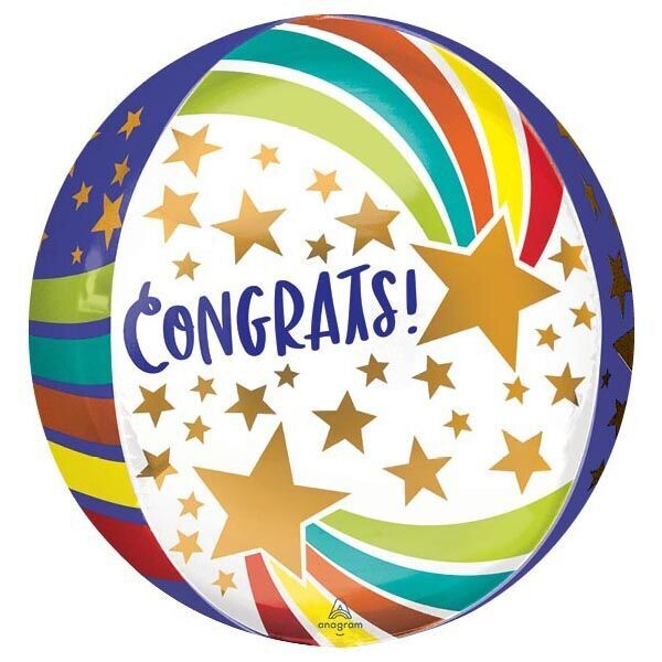 Congrats Rainbow Stars Orbz 16"