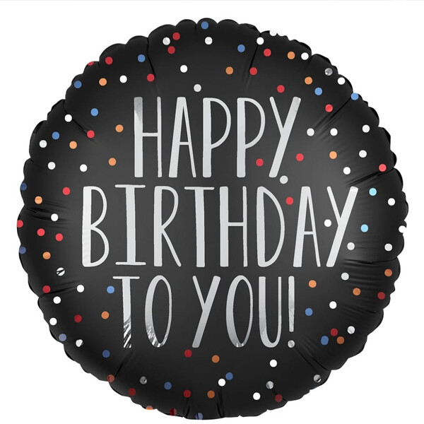 Happy Birthday to you satin dots 18"