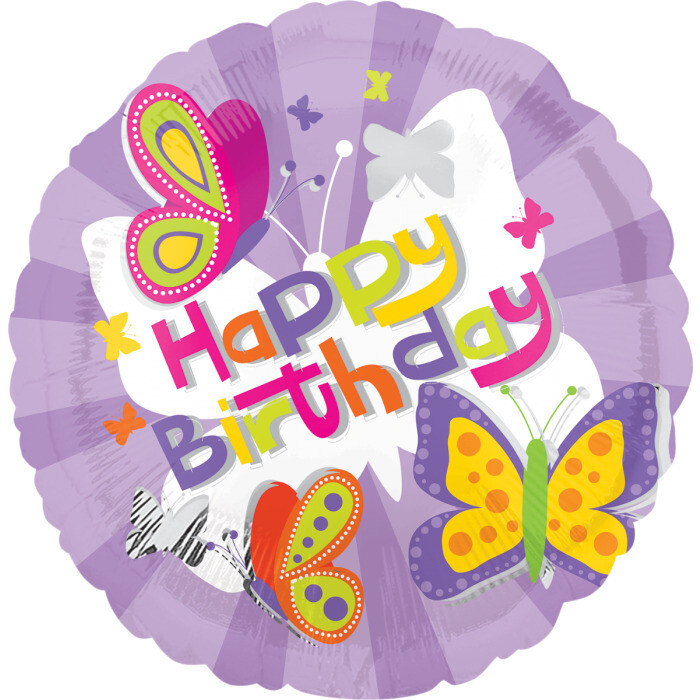 Rainbow Butterfly Birthday 18"
