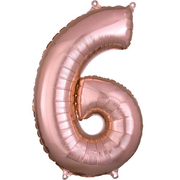 Number 6 Rose Gold 34"