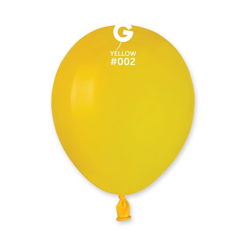 Gemar Latex Balloons Standard Yellow #002 5in - 100 pieces