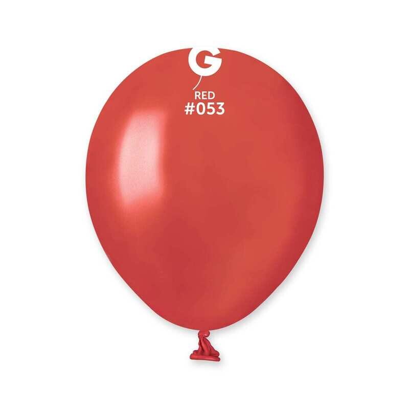 Gemar Latex Balloons Metal Red #053 5in - 100 pieces