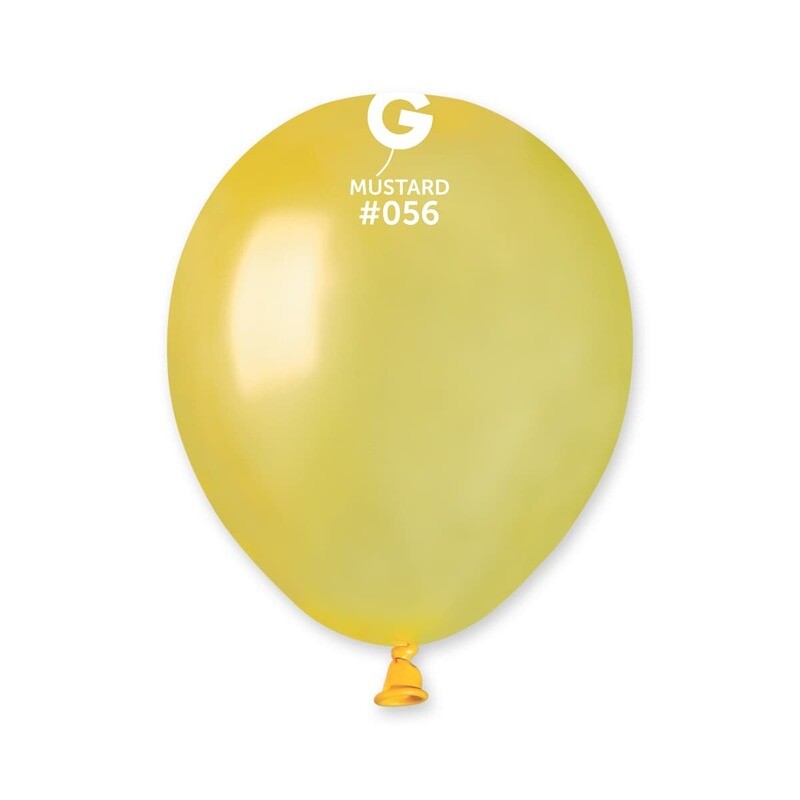 Gemar Latex Balloons Metal Mustard #056 5in - 100 pieces