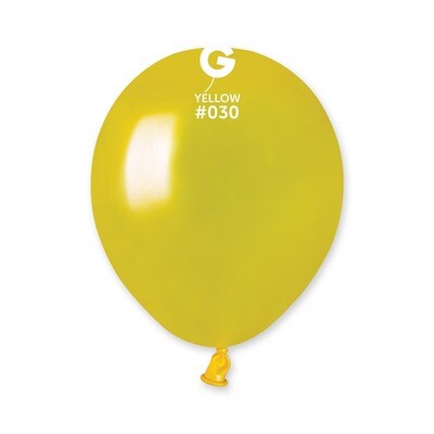 Gemar Latex Balloons Metal Yellow #030 5in - 100 pieces